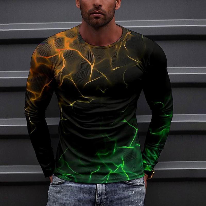 

Simple Fashion Men s Long Sleeve T-Shirt New Creative High Quality Loose Plus Size Top 3d Printing Casual Comfortable Clothing