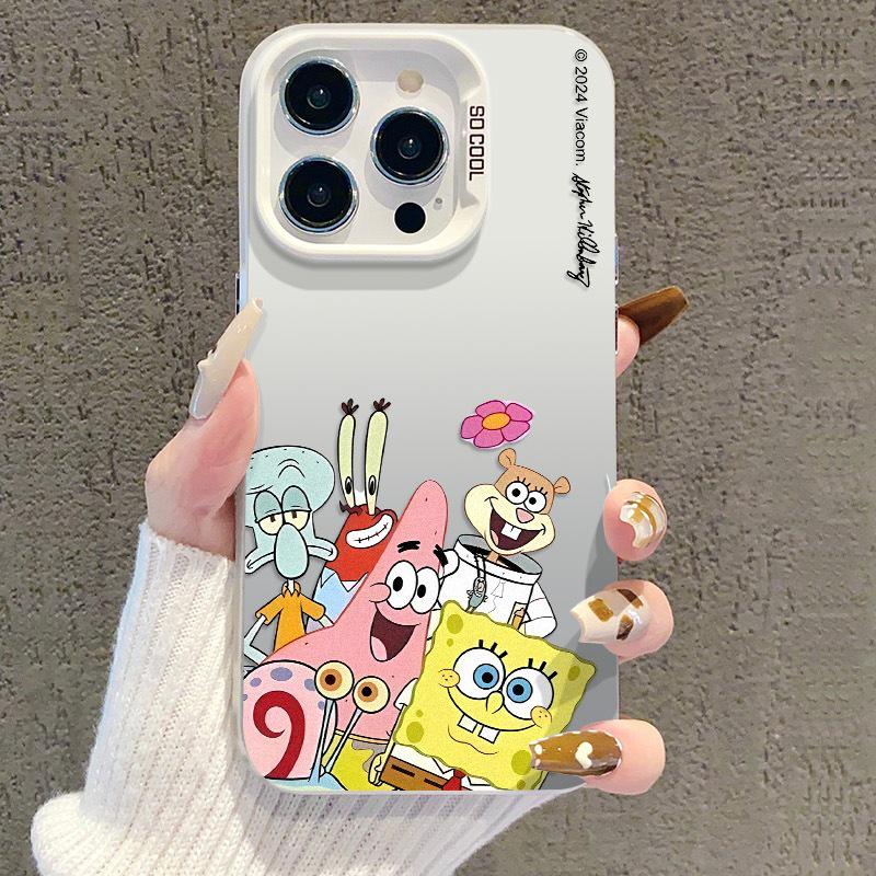 Cute Cartoon Phone Case for iPhone 13/14 Pro, 15 Pro Max/16 Pro/17 - Silver
