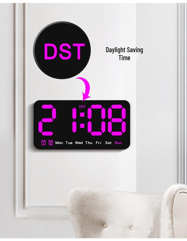 Multifunctional Wall Clock 6638: Large Screen, Dual-Use, Temperature Display, Living Room Alarm Clock