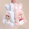 Cute Rabbit Vinyl Dolls Key Chains Plush Stuffed Soft Keyring Backpack Pendants Decoration Toys Gifts