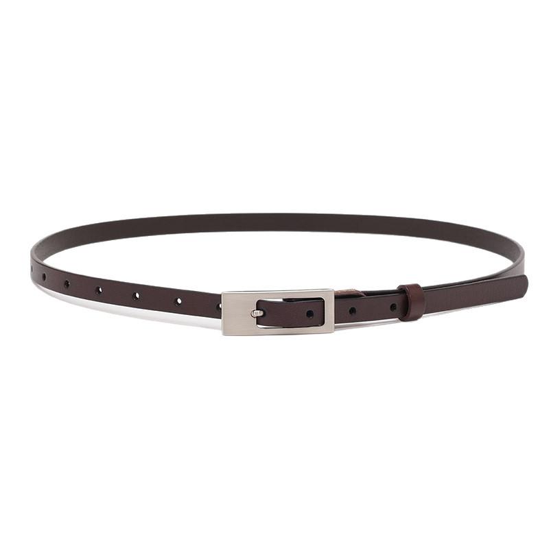 High-end Women's Belt Basic Versatile Commuting Belt Cowhide Leather Genuine Leather Thin Belt Women Chic Women's Belt