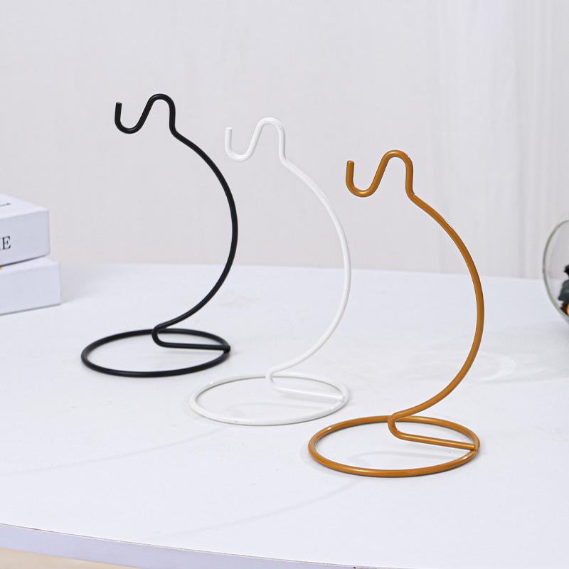 Glass Hanging Micro Landscape with Iron Hook Bracket for Ecological Plant Displays