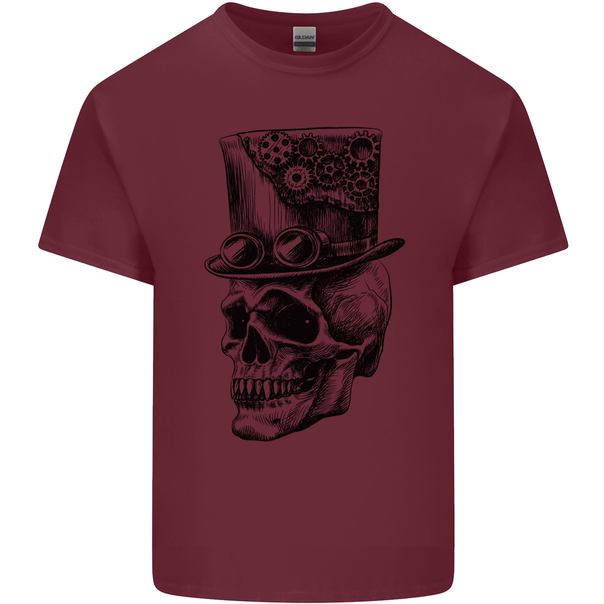 Steampunk Skull With Top Hat Unisexs Light Cotton Tshirt S
