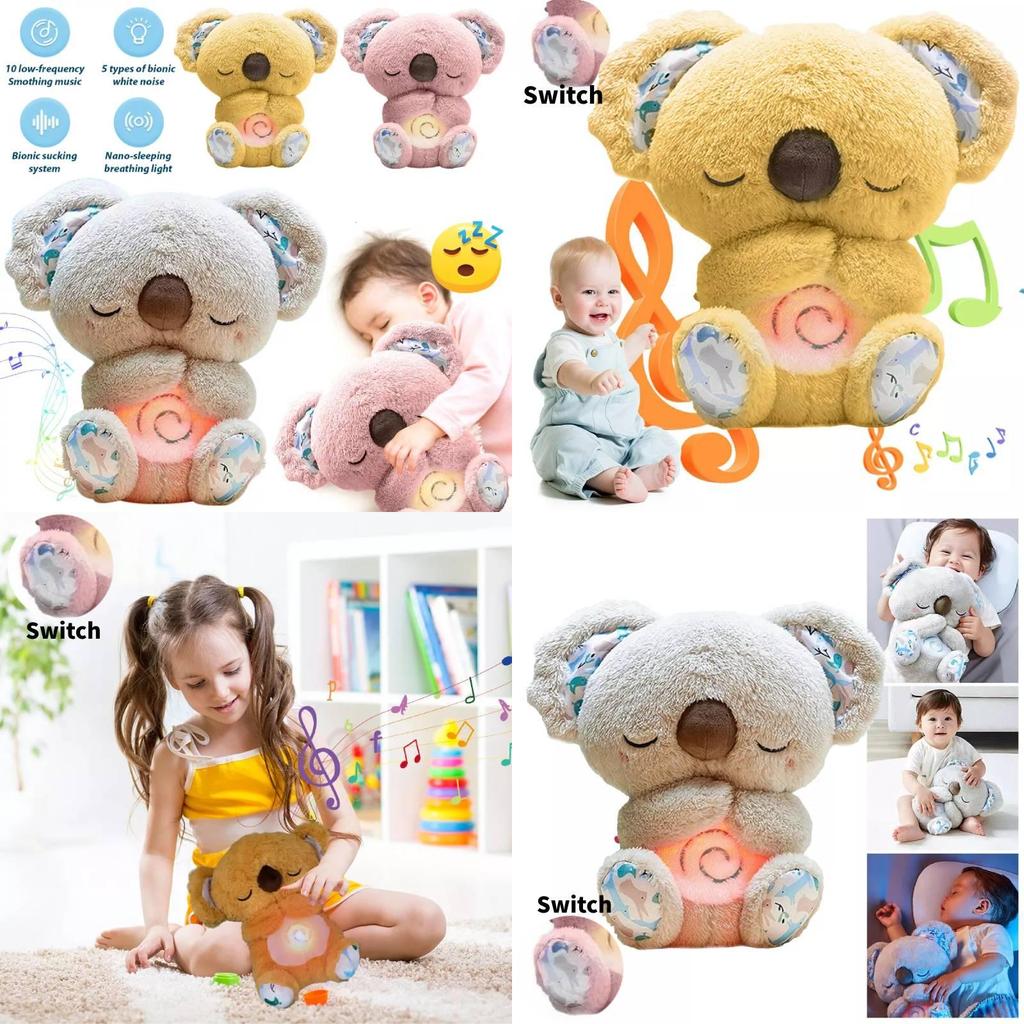 Adorable Pink Koala Sleep Aid Plush Toy With Soothing Music For Babies