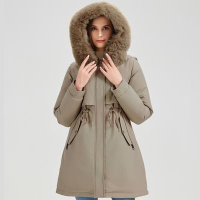 Fashion Winter Coat Female Long Parkas Hooded Detachable Sleeves Faux Fur Collar Thick Warm Women's Jackets