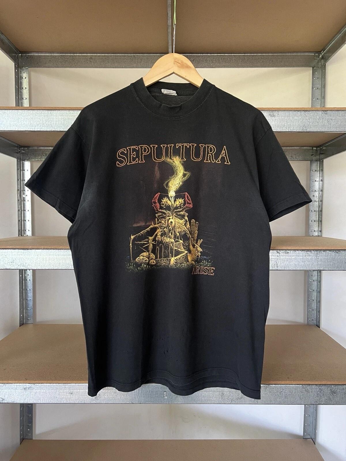 Sepultura Vintage 90s Arise Rock Band T-shirt Size L 3XL