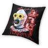 Halloween Horror Terrifier Film Pillowcase Printing Polyester Cushion Cover Decor Throw Pillow Case Cover Home Zippered 40*40cm