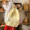 Schoolbag New Cute Solid Color Backpack High Value College Student Dirt Resistant Casual School Bag Large Capacity Premium Versatile Bag