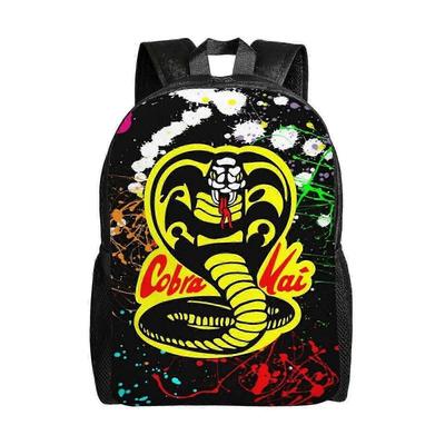 Von Cobra Kai inspirierte Rucksäcke für Kinder, Cartoon-Leichtgewichtige und langlebige Laptoptaschen für Teenager in Grund- und Mittelschule, Ideale Schulranzen