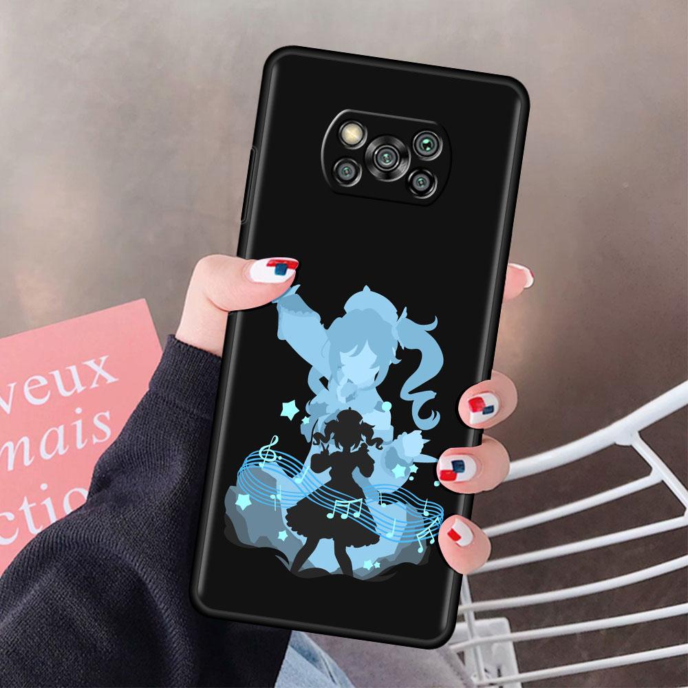 Genshin wpływ Anime etui na xiaomi mi Poco X3 NFC M3 Pocophone F1 F3 GT czerwony mi K40 Pro dla mi 10T Pro Capa pokrowiec na telefon