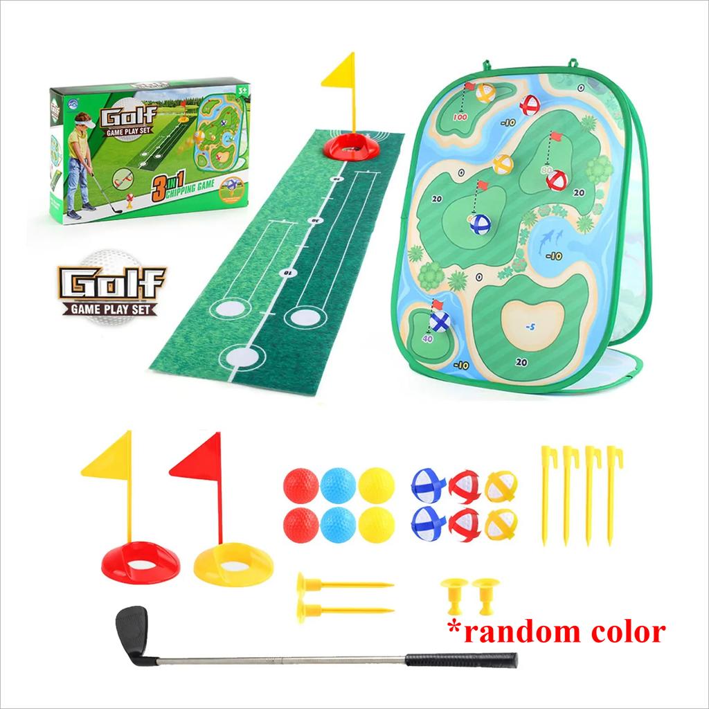 Juego de Dardos de Golf para Niños, Set de Esterilla, Esterilla de Diana con Palo de Golf, Bola Pegajosa, Esterilla de Entrenamiento de Golpeo de Golf, Set de Juguete para Jugar al Aire Libre