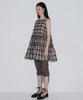 Cecese Tiered Ruffle Check Dress Black