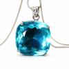 Natural Beautifull Pendant Blue Topaz Cushion 925 Sterling Silver 116.35 Ct