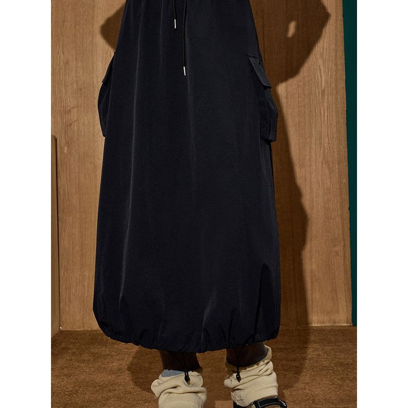 Coolhut Black Workwear Pocket High-Waisted Versatile Slimming Women's New Skirt