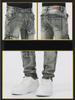 Men's Trendy Slim-Fit Stretch Jeans - Retro Motorcycle Style Skinny Work Pants for Spring and Autumn