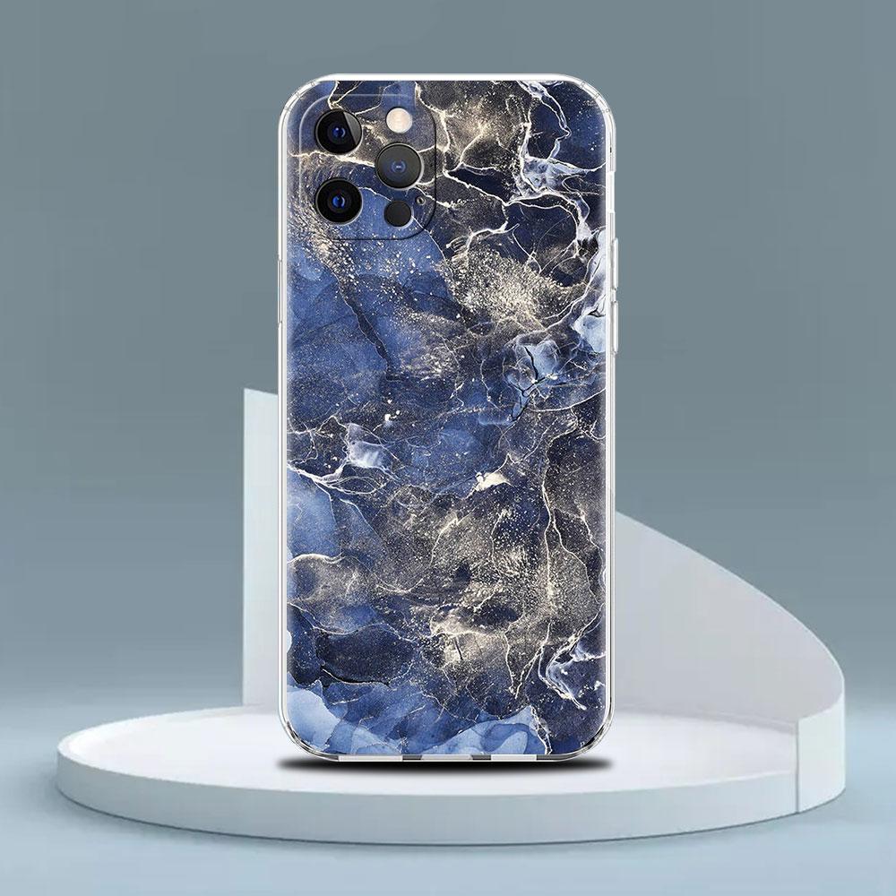 Clear Case For Apple iPhone 13 Pro 11 14 12  7 8 Plus SE 2022 XR X XS Max 6 6S Silicone Phone Cover Marble Pattern