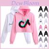 Tok Tik Women Short Pullover Hoodie Spring Autumn Sweatshirt Jumper Tops Crop
