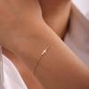 European Style 18K Gold Plated Stainless Steel Women's Cross Bracelet - Small & Cute Hand Jewelry.