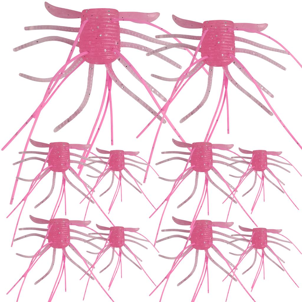 1.8g&2.8g 10pcs Sinking Soft Fishing Lure Wacky Worms with Multiple Tentacles Bass Fishing Artificial Bait Tackle