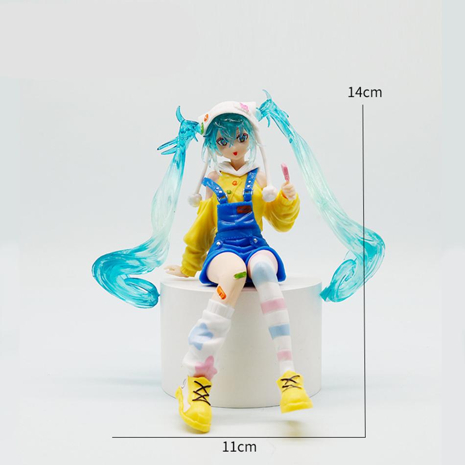 Anime Lutscher Hatsune Miku Handgemachte Hasenohren Pyjamas PVC Modell Animation Zubehör Ornamente Geburtstagsgeschenke