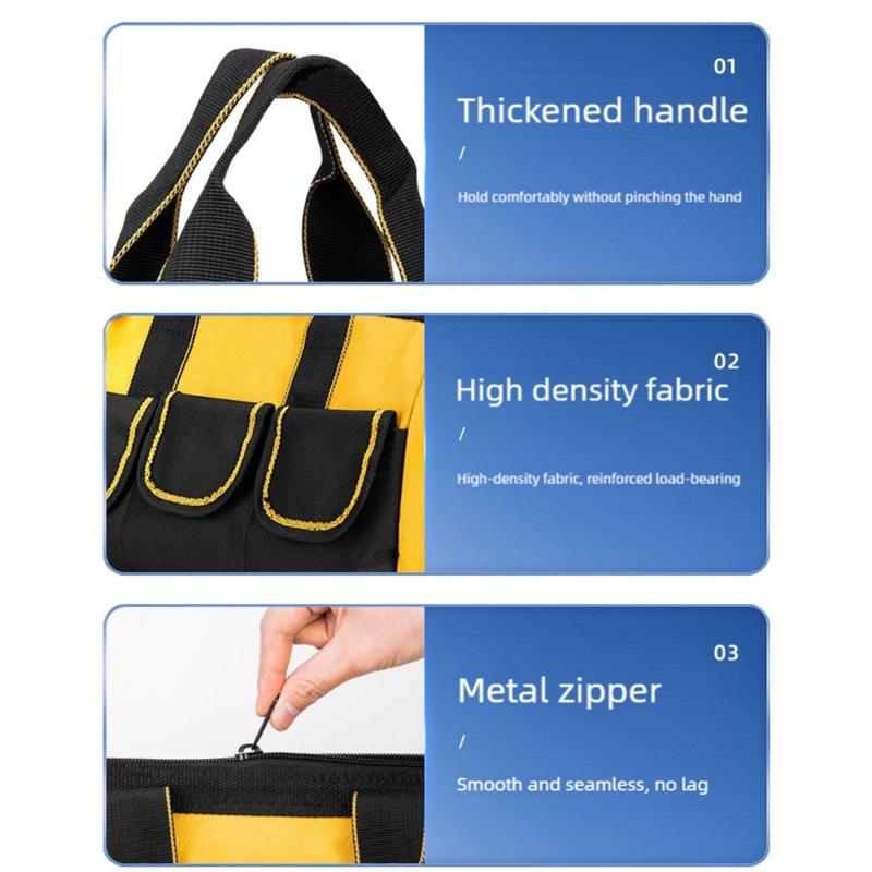 13inch Tool Bag Maintenance Storage Bag for Easy Organization Transport Tools Workshops Homes Electrician Accessories