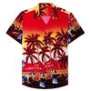 Hawaiian Tropical Leaf Print Short-Sleeve Shirt, Ideal for Summer Casual Outfits