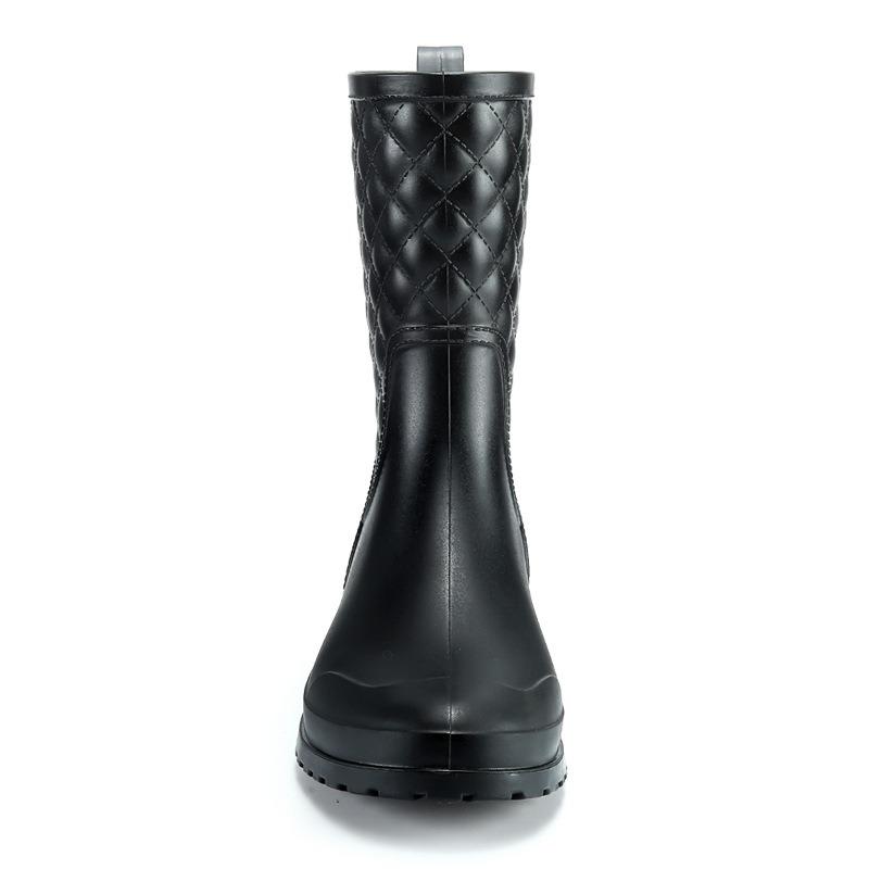 Fashion Rubber Shoes New Plaid Casual Women's Boots Women's Water Shoes Non-slip and Waterproof Women's Medium Tube Adult Rain Boots