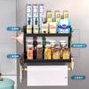 Magnetic Refrigerator Storage Rack, No-Drill Installation, Cling Film Side Storage, Kitchen Organizer for Spices and Condiments