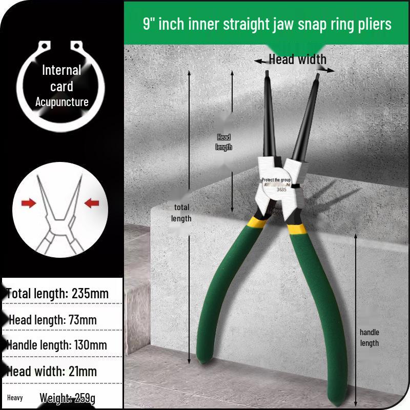 Multifunctional Yellow Retaining Ring Pliers Set: Internal & External Circlip and Spring Pliers