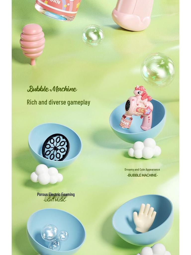 Rechargeable Cartoon Space Rabbit Bubble Gun - Leak-Free Handheld Automatic Bubble Machine