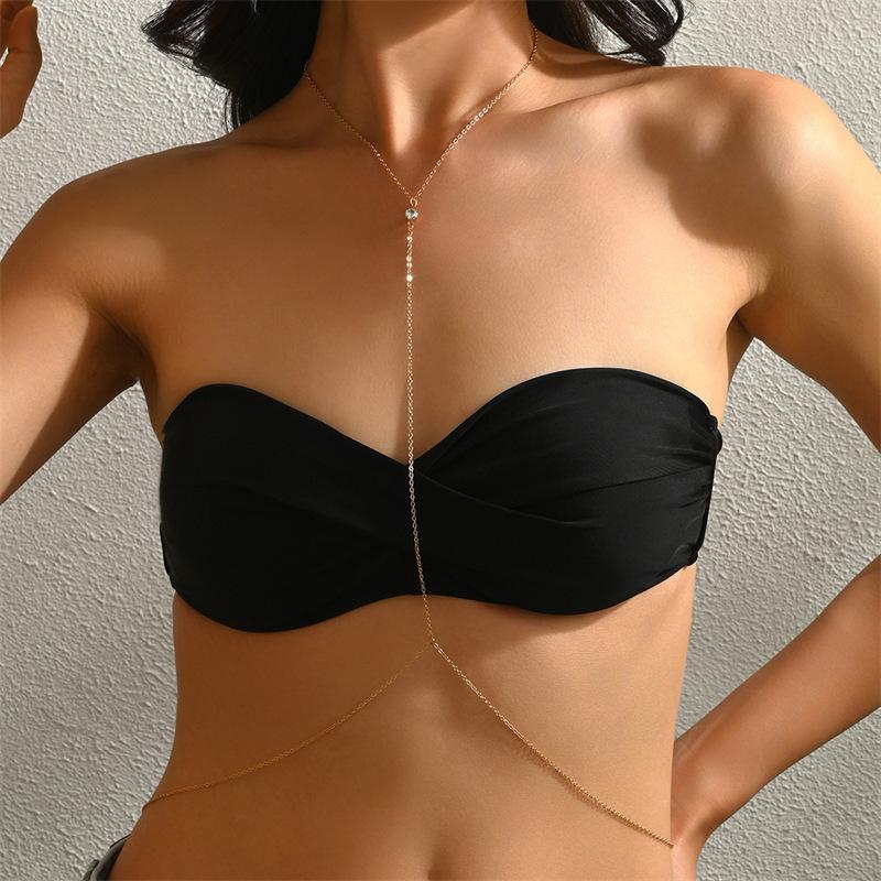Simple Double Waist Chain Geometric Sequins Beach Party Imitation Pearl Body Chain Fashion