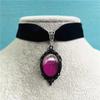 Gothic Witch Pagan Blood Red Pendant Chocker Necklace Women Vintage Black Velvet Necklace Jewellery Accessories