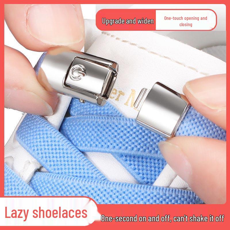 No-Tie Elastic Shoelaces for Kids & Adults - Black & White Flat Stretch Laces