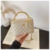 Small Quilted Chain Box Bag For Women With Zipper Closure And Card Pocket For Casual Travel