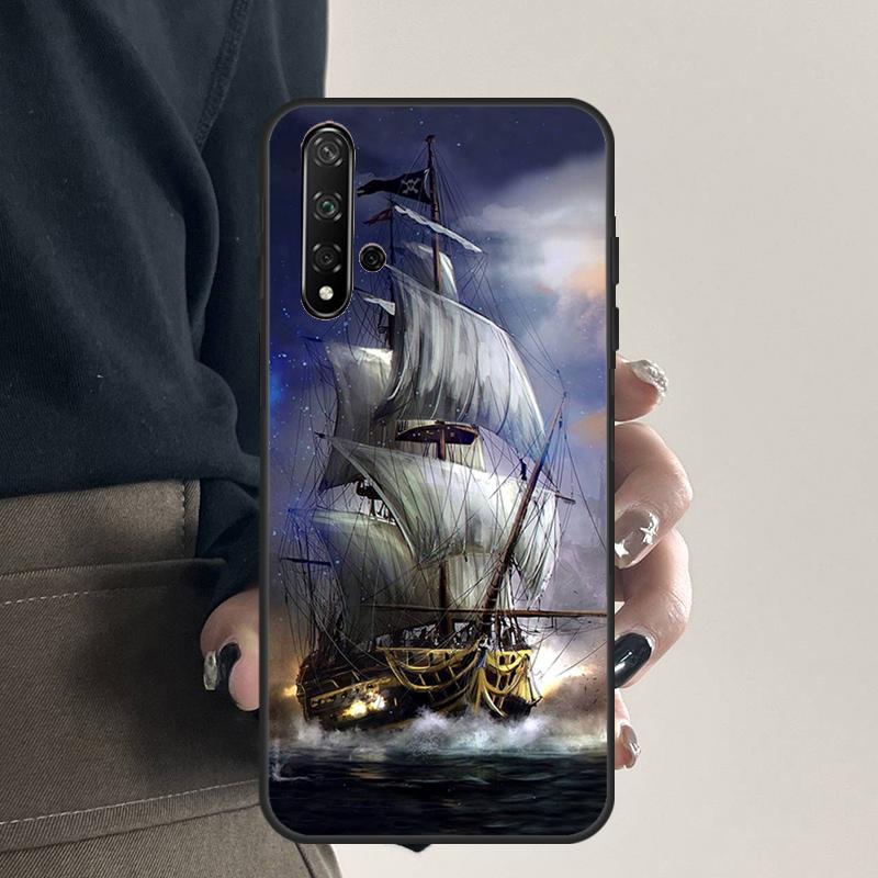 Ships Paintings For Huawei Nova 12i 11i 8i 12s 9 10 SE Y91 Y90 Y60 Y70 Y72 Y61 P20 P40 P30 Lite P60 Pro Case