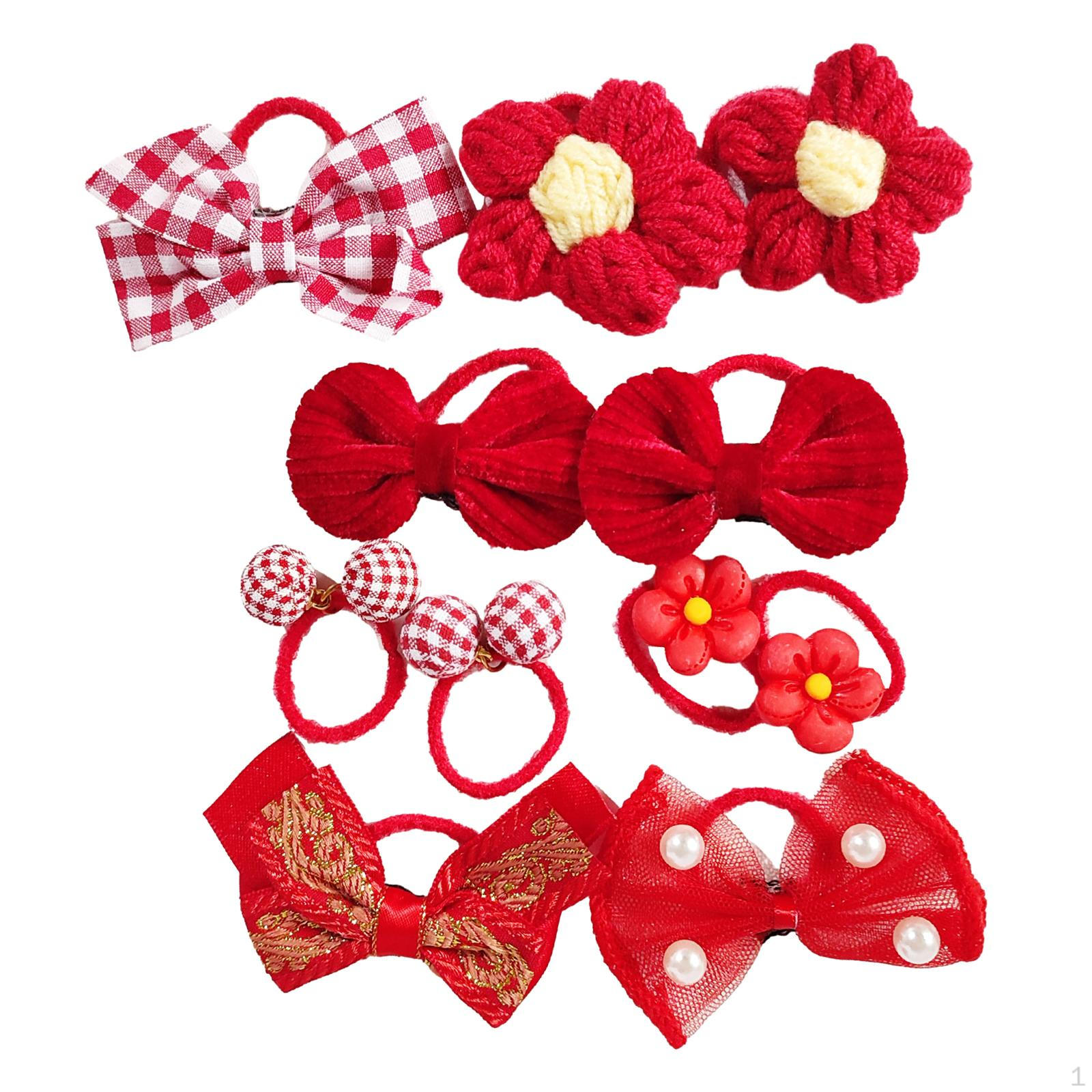 

10 штук Мультяшные резинки для волос для девочек Мягкие резинки Украшение Эластичные Держатели для хвостиков в китайском стиле Style F