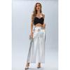 Women High Waist Loose Silver Hot Stamping Wide Leg Casual Long Pants