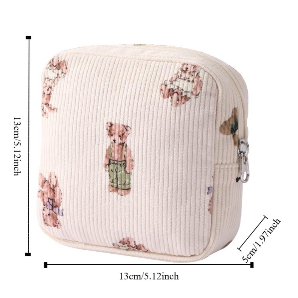Large Capacity Corduroy Travel Storage Bag Durable Dustproof Travel Wash Handbag Cartoon Corduroy Makeup Bag