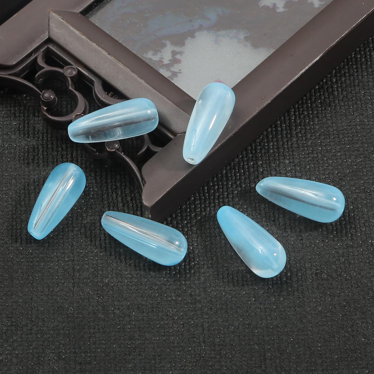 

10 шт., бусины в форме капли, стеклянные бусины с прямым отверстием для изготовления ювелирных изделий, браслет, ожерелье, серьги, аксессуары