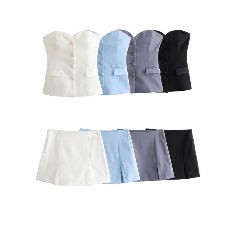 Women's Kaslead Fashion Style Silk Satin Texture Tube Top