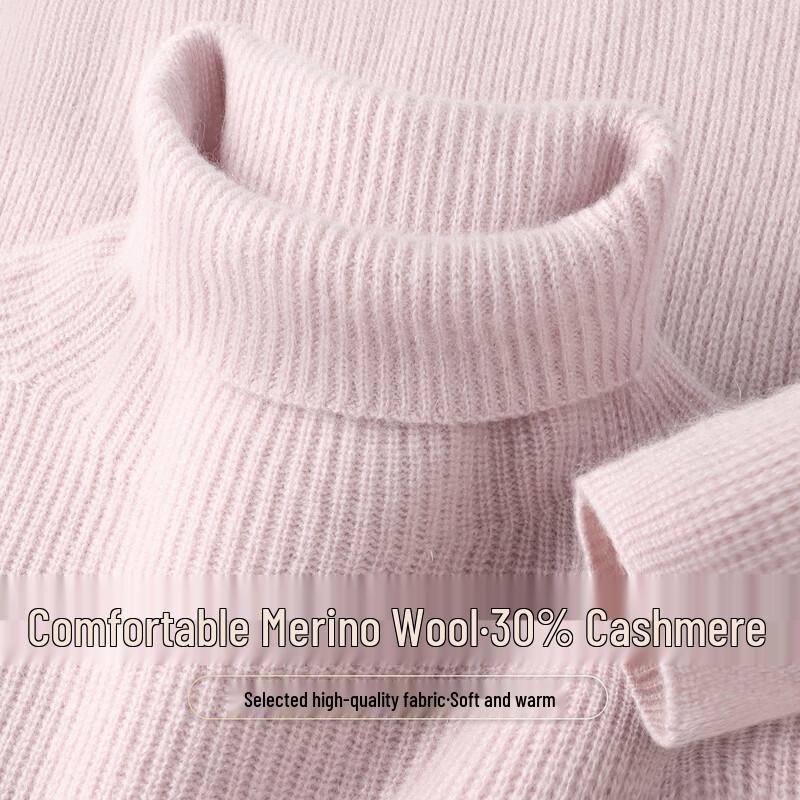 SNOWFLYING Women's Turtleneck Cashmere Blend Pullover Sweater