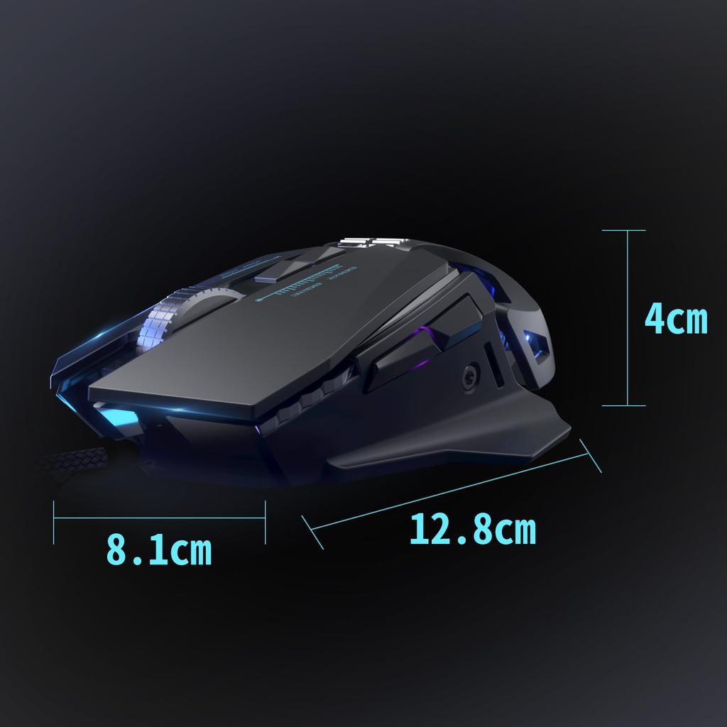 JLY J300 PRO Gaming Mouse Weight Adjustment 12800DPI Wired LED PC Mouse 7 Program Buttons Ergonomic Design Optical USB Wired Gaming Mouse