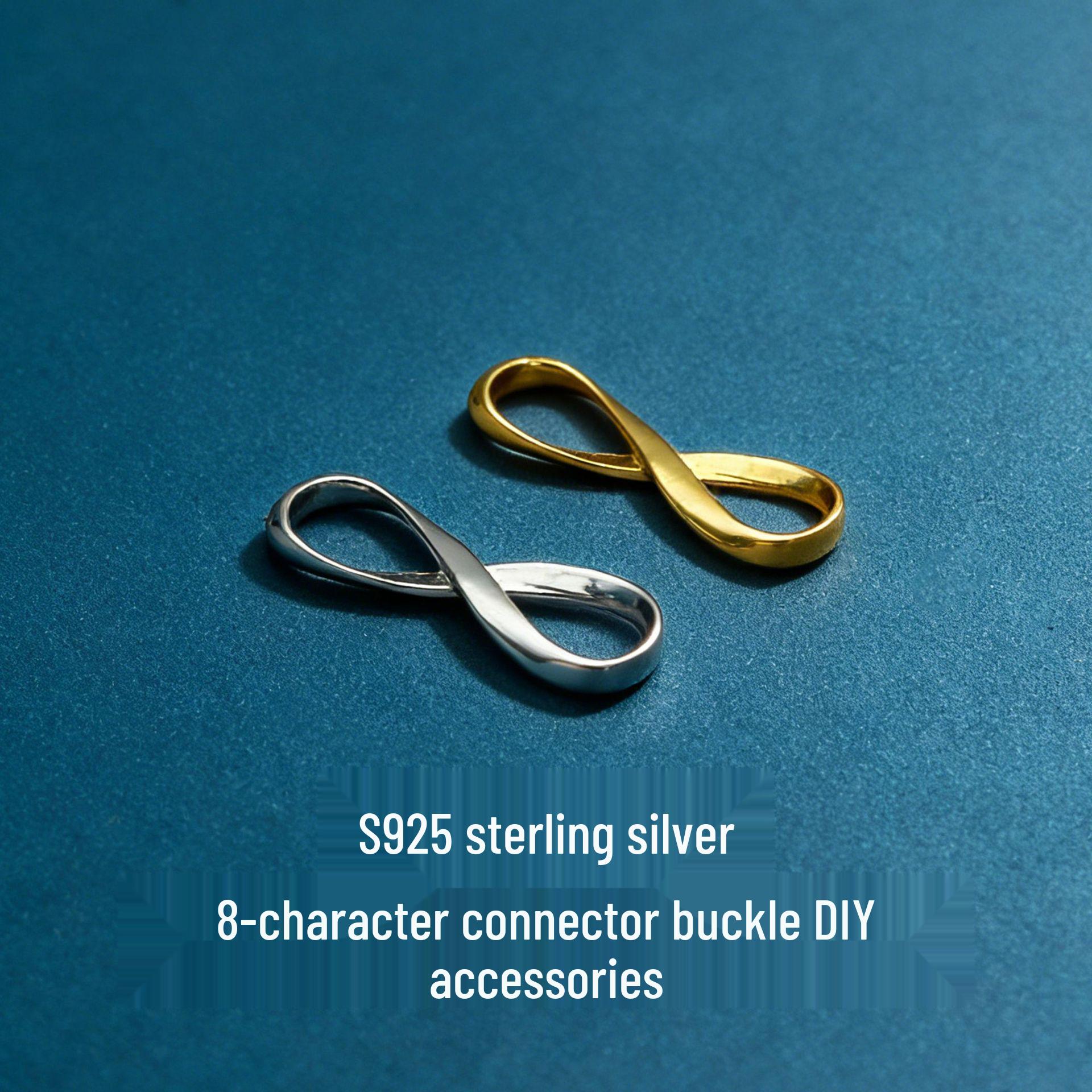S925 Sterling Silver 8-Shaped Connector Beads for DIY Handmade Crystal Bracelets in Gold and Silver s925 Silver