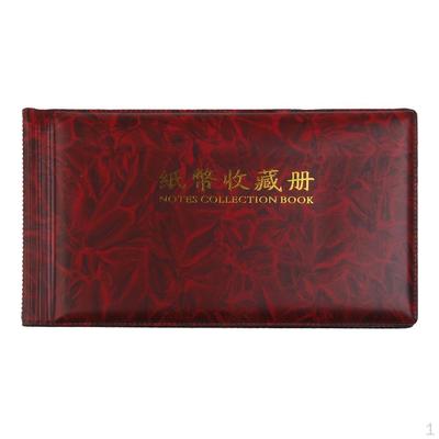 Banknote Album Pocket Collecting 30 Wine Red