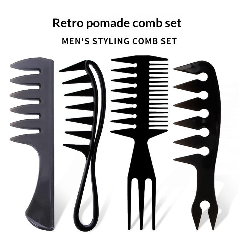 Styling Comb Set For Men Hair Styling - Wide Tooth Comb Hair Pick Texture Comb Slicked-Back Undercut Anti Static Comb