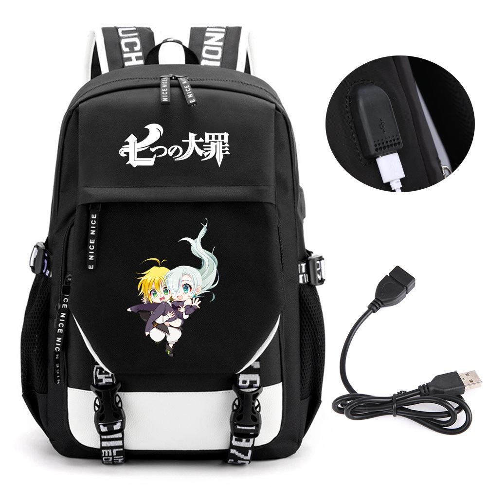 Animation Seven Deadly Sins Backpack Casual Backpack Student School Bag Men'S And Women'S Printed Computer Bag Travel Bag