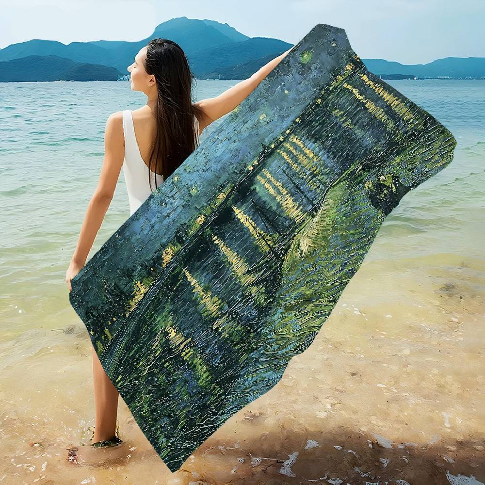 Van Gogh Ölgemälde Große Mikrofaser Strandtücher Schnelltrocknendes Handtuch Sandstrandtücher Poolhandtuch Für Reisen Schwimmbad Yoga