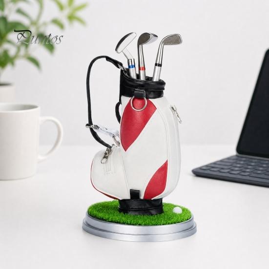 Boss Desk Organizer Golf Pen Holder Set, Mini Bag with 3 Putter Club Pens, Novelty Office Decor for Men, Business Gift Themed