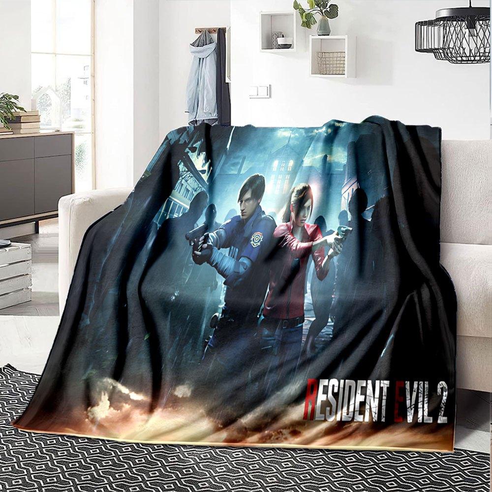 1pc resident evil 2 Blanket Soft Warm Throw for Home, Office, Travel All Season Cozy Bedding Gift, Office Cozy Accessory