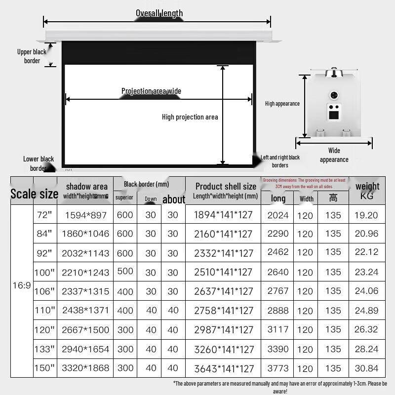 IN&VI TY Series AI Smart Voice Electric Ceiling Projection Screen